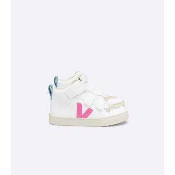 Veja V-10 MID CWL Hoog Kinderen White/Blue/Pink | NL 706OKI